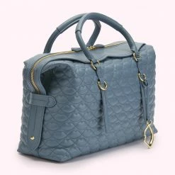 Lulu Guinness SEAL QUILTED LIP TAYLOR LEATHER HANDBAG BAGS