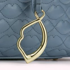 Lulu Guinness SEAL QUILTED LIP TAYLOR LEATHER HANDBAG BAGS