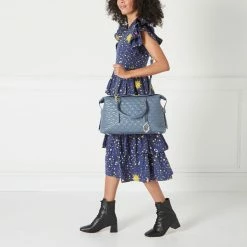 Lulu Guinness SEAL QUILTED LIP TAYLOR LEATHER HANDBAG BAGS