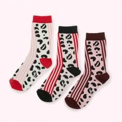 Lulu Guinness MULTI WILD CAT ANKLE SOCKS - 3 PAIRS