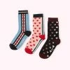 Lulu Guinness MULTI HEARTS ANKLE SOCKS - 3 PAIRS