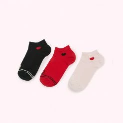 Lulu Guinness MULTI LIPS TRAINER SOCKS - 3 PAIRS