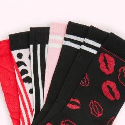 Lulu Guinness MULTI LG AND LIP PRINT 7 DAYS OF SOCKS
