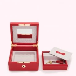 Lulu Guinness LULU RED TIERED LUXURY JEWELLERY BOX