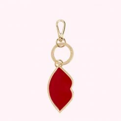 Lulu Guinness Statement Red RED ENAMEL LIP KEYRING