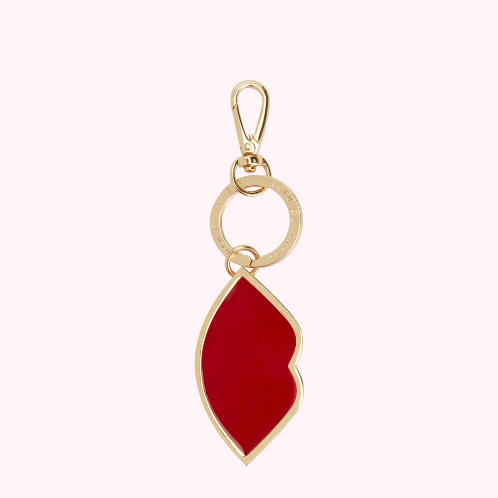 Lulu Guinness Statement Red RED ENAMEL LIP KEYRING 3 Lulu Guinness Statement Red RED ENAMEL LIP KEYRING