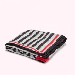 Lulu Guinness BLACK MULTI PAINTERLY STRIPES SILK TWILL SCARF ACCESSORIES