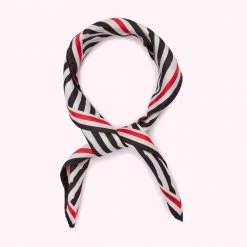 Lulu Guinness BLACK MULTI PAINTERLY STRIPES SILK TWILL SCARF ACCESSORIES 7 Lulu Guinness BLACK MULTI PAINTERLY STRIPES SILK TWILL SCARF ACCESSORIES