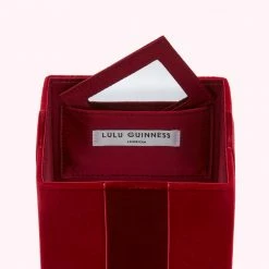 Lulu Guinness BAGS ROSEWOOD VELVET PRESENT CLUTCH BAG