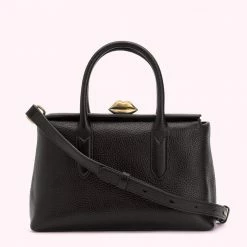 Lulu Guinness BAGS BLACK MEDIUM GRAINY LEATHER MADELINE HANDBAG