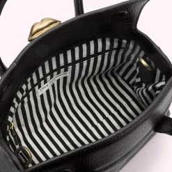 Lulu Guinness BAGS BLACK MEDIUM GRAINY LEATHER MADELINE HANDBAG