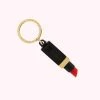 Lulu Guinness Timeless Black BLACK ACRYLIC LIPSTICK KEYRING 1 Lulu Guinness Timeless Black BLACK ACRYLIC LIPSTICK KEYRING