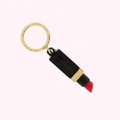 Lulu Guinness Timeless Black BLACK ACRYLIC LIPSTICK KEYRING