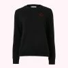 Lulu Guinness Timeless Black BLACK EMBROIDRED LIP SAMI SWEATSHIRT
