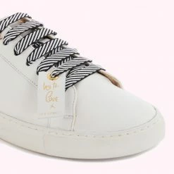 Lulu Guinness CHALK AND GOLD LEATHER LIPS NATASHA TRAINERS Clothing & Shoes