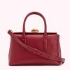 Lulu Guinness BAGS CHINA RED MEDIUM GRAINY LEATHER MADELINE HANDBAG