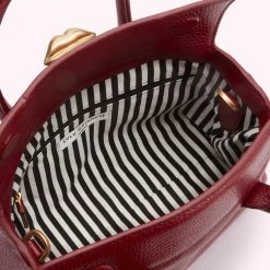 Lulu Guinness BAGS CHINA RED MEDIUM GRAINY LEATHER MADELINE HANDBAG