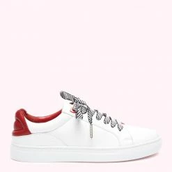 Lulu Guinness CHALK LEATHER LIPS NATASHA TRAINERS Clothing & Shoes