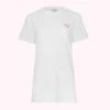 Lulu Guinness CHALK EMBROIDERED LIP MACIE T-SHIRT 1 Lulu Guinness CHALK EMBROIDERED LIP MACIE T-SHIRT