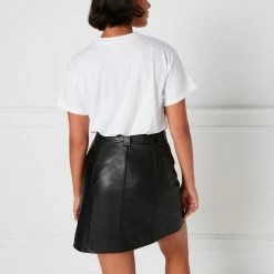 Lulu Guinness CHALK EMBROIDERED LIP MACIE T-SHIRT