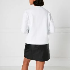 Lulu Guinness Clothing & Shoes CHALK EMBROIDRED LIP SAMI SWEATSHIRT