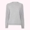 Lulu Guinness Clothing & Shoes GREY EMBROIDRED LIP SAMI SWEATSHIRT