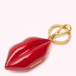 Lulu Guinness RED MINI ACRYLIC LIPS KEYRING Statement Red
