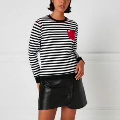 Lulu Guinness STRIPE POCKET SAMI SWEATSHIRT